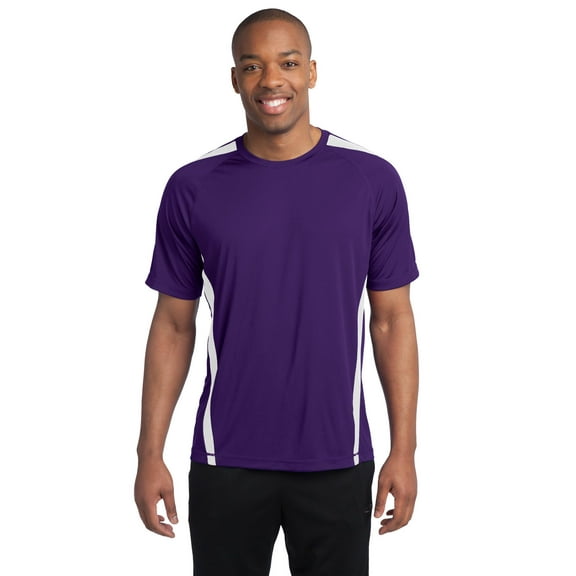 Sport-Tek ST351 Colorblock PosiCharge Competitor Tee, Purple/ White, 2XL