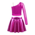 thumbnail image 2 of Doomiva Kids Girls Crop Top with Tutu Skirt Ballet Jazz Latin Modern Dance Costume Dancewear Hot Pink 14, 2 of 7