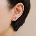 thumbnail image 5 of Lancharmed Silver Plated Stud Earrings for Womens,4 Pairs of Studs Pearl Zircon Heart Earring Birthday Gifts for Sister, 5 of 8