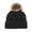 #0997-Black, variant on Warop Women's Knit Beanie Hat with Christmas Snowflake and Faux Fur Lining, Warm Winter Cap for Holiday and Everyday Wear