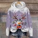 thumbnail image 2 of WILLBEST Sudadera Deportiva para Mujer, Estilo Casual, con Estampado Navideño de Ciervos con Cabeza Grande y Copos de Nieve, Cuello Redondo, Manga Larga y Capucha Ligera Chica​​, 2 of 4