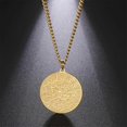 thumbnail image 1 of Arabic Islam Stainless Steel Round Pendant Necklace Islamic Muslim Quran Verse Allah Symbol Necklaces Amulet Jewelry, 1 of 5