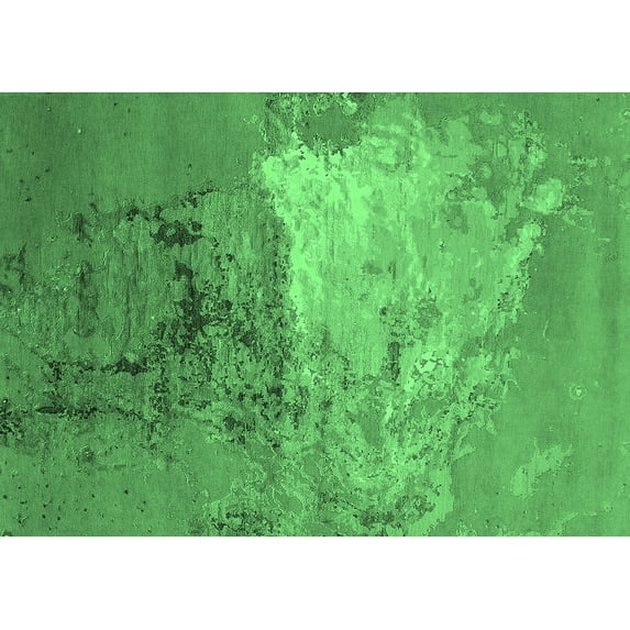 Ahgly Company Indoor Rectangle Oriental Emerald Green Industrial Area Rugs, 8' x 10'