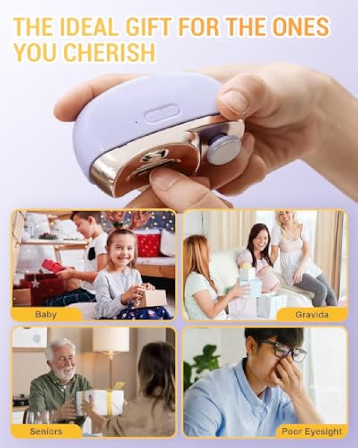 Electric Nail Clipper, 2026 New 2 in 1 Automatic Nail Trimmer with Polishing, 2-Speed Adjustable, Multifunctional Nail Trimmer for Seniors, Kids, Adults
