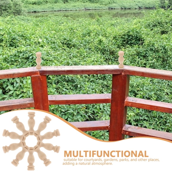 HONMEET Wood Spindles Treated Wood 10Pcs 2.4X0.7X0.7In