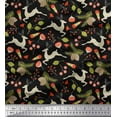 thumbnail image 1 of Soimoi Poly Georgette Fabric Leaves & Reindeer Animal Printed Craft Fabric by The Yard 42 Inch Wide, 1 of 1