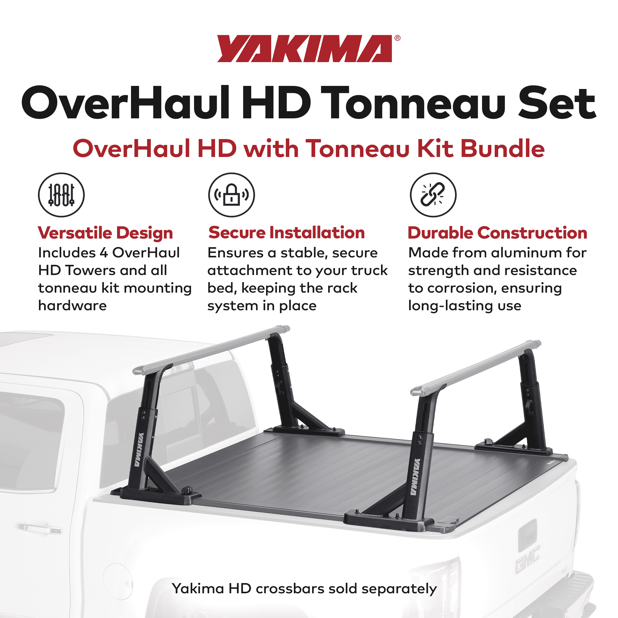 Yakima Aluminum OverHaul HD Towers with Tonneau Kit Mounting