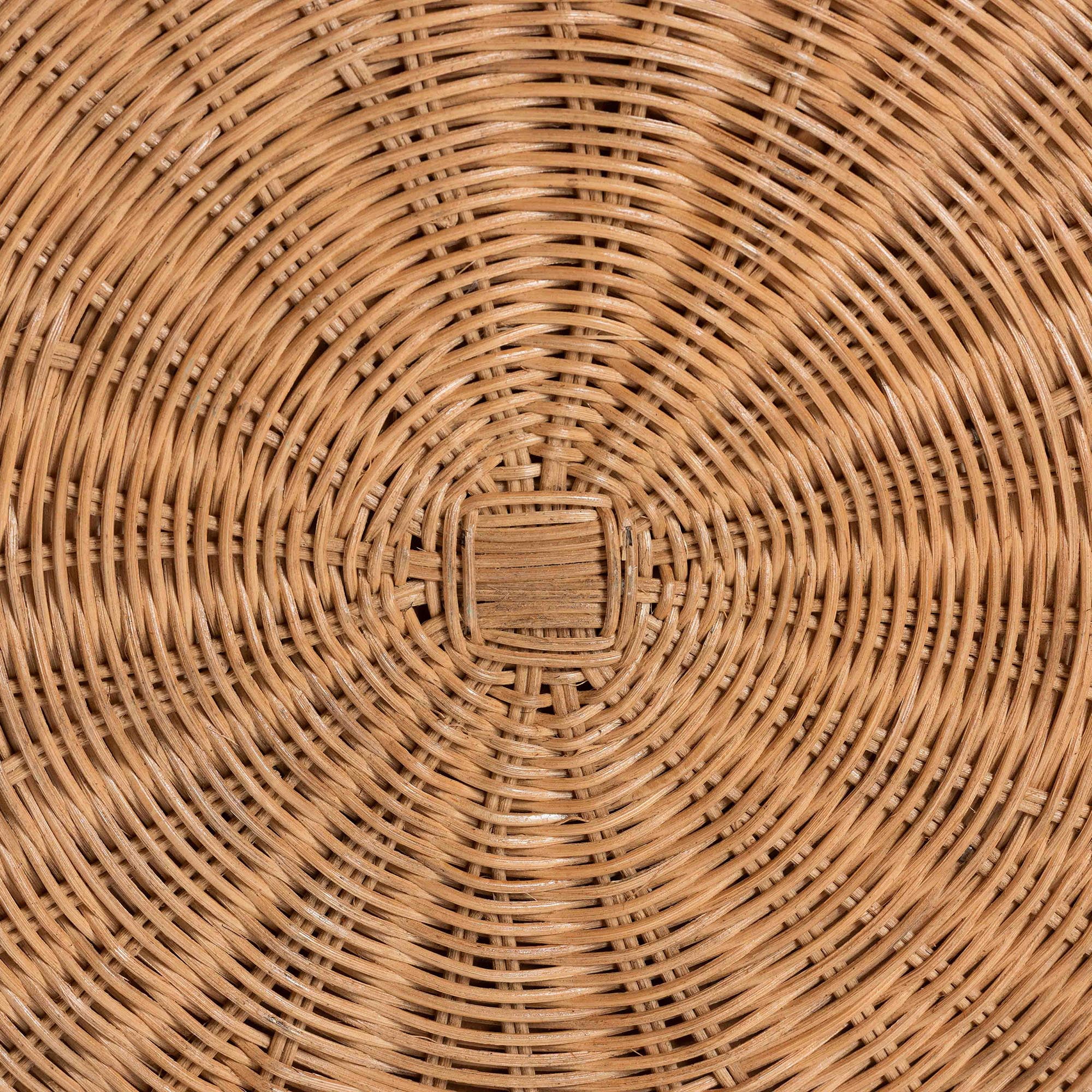 bali & pari Palm Boho Ottoman, 32"W, Round, Light Honey