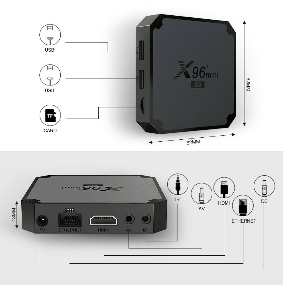 X96mini 5G Dual Band Wi-Fi 2.4ghz/5.8ghz 2gb RAM+16gb ROM Android 11 Set  Top Box 4K Media Player Bluetooth 