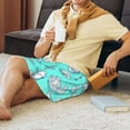 thumbnail image 3 of Haiem Seashell And Starfish Men's Pajama Short with Soft Woven Cotton Elastic Waistband Sleep Short-3X-Large, 3 of 9