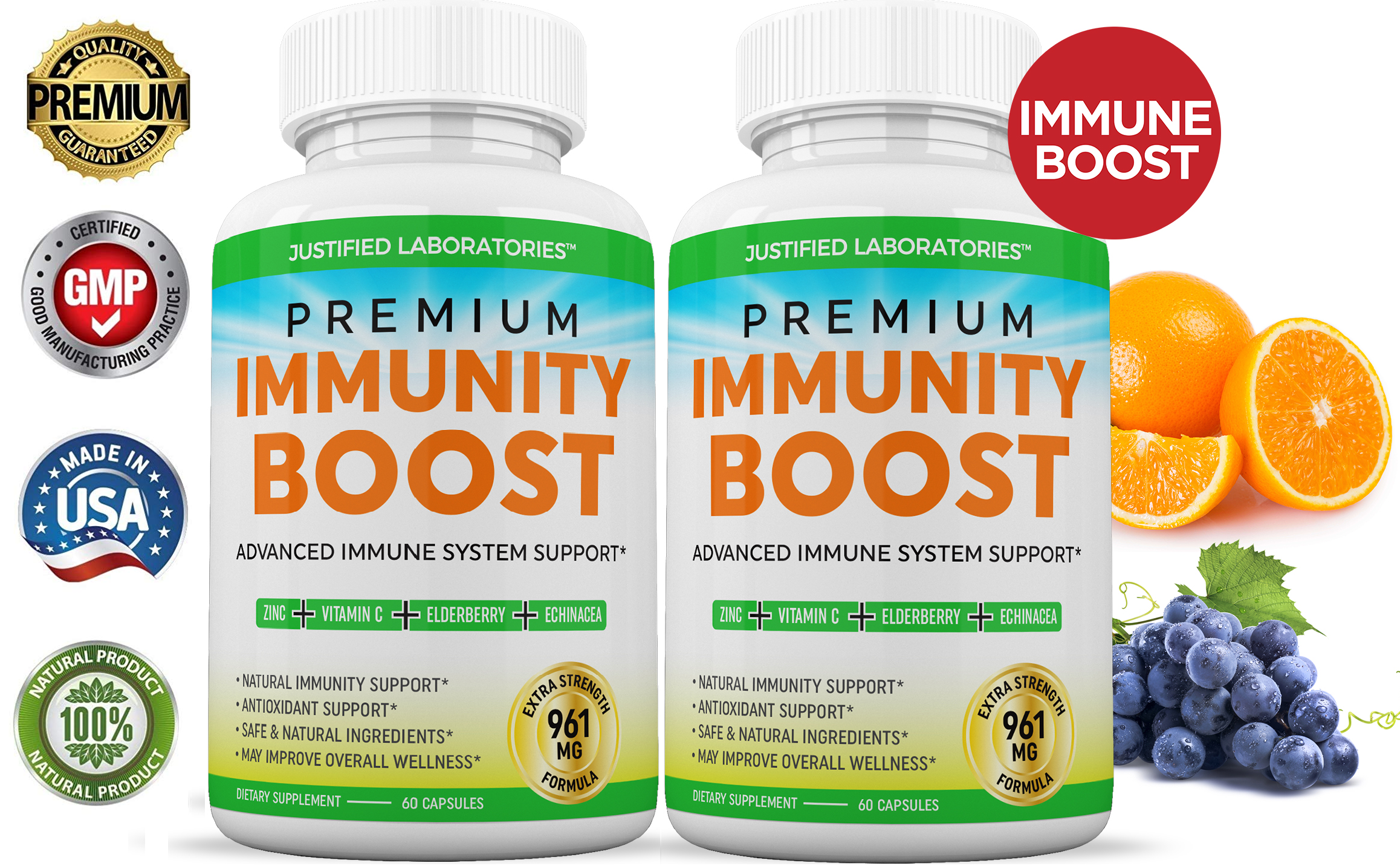 Premium Immunity Boost Immune System Booster Includes Elderberry