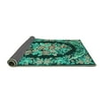 thumbnail image 2 of Ahgly Company Indoor Round Medallion Turquoise Blue French Area Rugs, 8' Round, 2 of 4