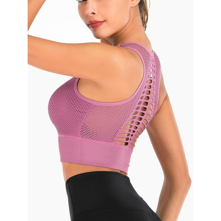 Padded 2 Pack High Impact Seamless Sports Bra Active Wear-Work Out