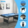 thumbnail image 3 of Miniyam 5.5ft Folding Pool Table, Portable Billiards Game Table with Accessories for Families, Sky Blue, 3 of 7