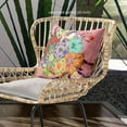 thumbnail image 2 of Amrita Sen Friendship Bouquet Throw Pillow with Removable Cover in Pink Mint Orange Red 16x16, 2 of 5