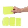 thumbnail image 4 of Cream Scraper, 3PCS/Set  Plastic Cake Smoother Safe With Elastic Material For Cakes For Dough Bread ,White,Blue,Green, 4 of 8