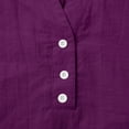 thumbnail image 4 of Clearance under 10$ Sevevn Women's Fashion Solid Button Shirt Female V-Neck Loose T-shirt Blouse Great Gifts for Less Purple S, 4 of 7