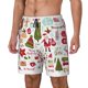 thumbnail image 1 of Balery Snowflakes Santa Claus Bañador para hombre, shorts de playa de secado rápido con entrepierna y forro de compresión-X-Large, 1 of 6