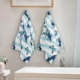 thumbnail image 3 of Tropical Anchor Butterflies Hand Towels 2 PCS, Blue Stripes Kitchen Towel Ultra Soft and Highly Absorbent,Decorative Fingertip Face Towel for Bathroom Hotel, 28.3"x14.4", 3 of 4