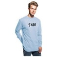 thumbnail image 2 of Daxton Retro Ohio Arch Font Long Sleeves T Shirt Soft Medium Weight Cotton, Sky Tee Black Font, 3XL, 2 of 2