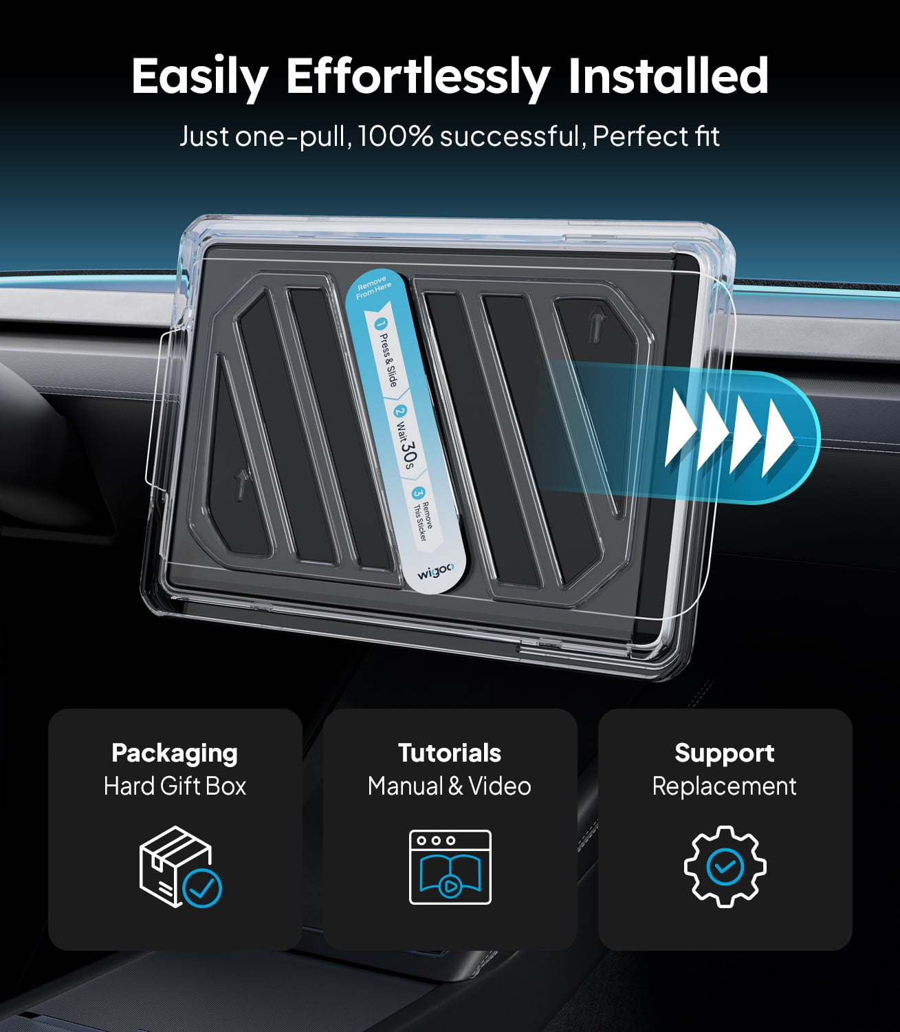 Wigoo Tesla New Model Y Juniper & Model 3 Highland Screen Protector Matte [No Glare & Fingerprint], 15.4" Tempered Glass Protector Accessories with Alignment Kit