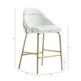 thumbnail image 3 of Gracie White and Gold Leatherette Counter Stool  with Steel Legs - Set of 3, 3 of 10
