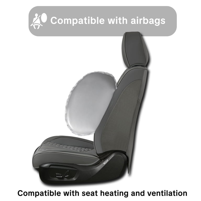 DewWisp Vehicle Seat Covers Fit for Nissan LEAF 2021 PU Leather ...