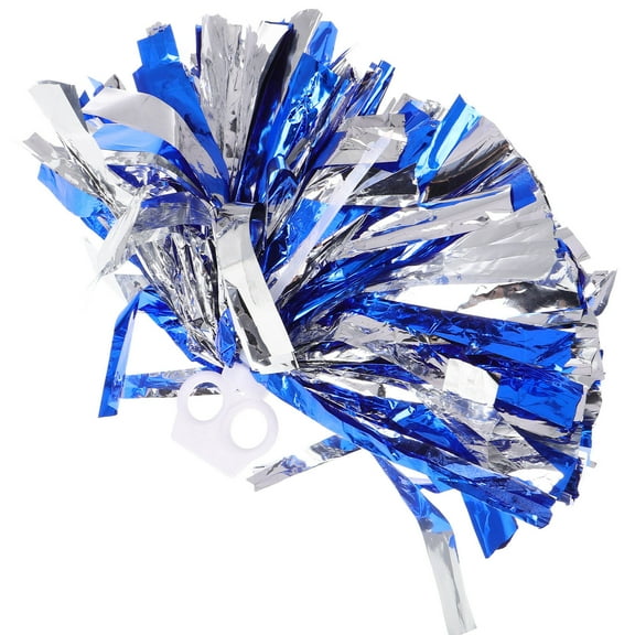 HONMEET  1Pack PE Blue White Cheerleading Pom Poms Kids Sports Events