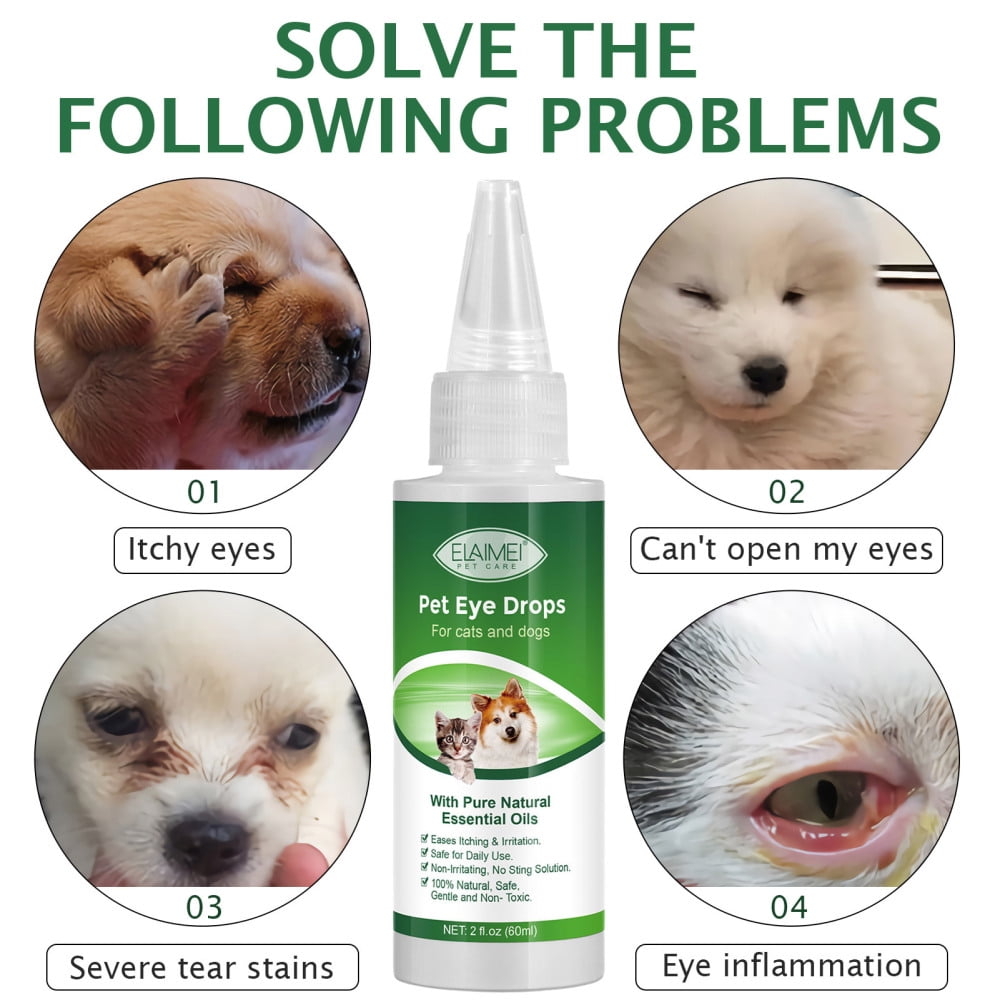 Dog Cat Conjunctivitis Eye Drops AntiInflammatory Eye Care Cleaner Pet