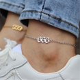 thumbnail image 3 of Shiqi-bracelet Numéro d'Ange en Acier Inoxydable pour Femmes Chaîne Cheville Réglable Minimaliste Numérologie Bijoux, 3 of 4