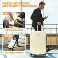 thumbnail image 3 of SANOPY 20" Carry-On Luggage Set, Hardside 3PCS Lightweight ABS+PC Suitcase Set with TSA Lock and Spinner Wheels, Beige, 3 of 8