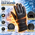 thumbnail image 3 of MRX Ladies Warm Winter Gloves Dress Thermal Lining Genuine Leather Black, XS, 3 of 8