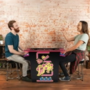 Arcade1Up Ms.PAC-MAN Head-to-Head Arcade Machine – طاولة أركيد منزلية قديمة مع 12 لعبة كلاسيكية وسطح تحكم مضيء وعصا تحكم ذات ملمس حقيقي
