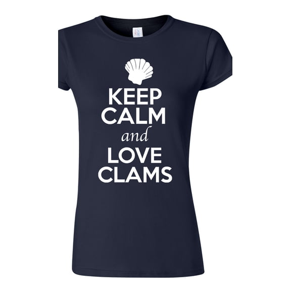 Junior Keep Calm And Love Clams Shell Animal Lover T-Shirt Tee