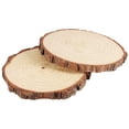 thumbnail image 4 of PINGEUI 6 Piece 9-10 Inch Natural Wood Slices, Unfinished Natural Wood Tree Slices with Bark, Large Round Tree Wood Discs Wooden Circles Tree Bark Slice for Crafts, 4 of 5