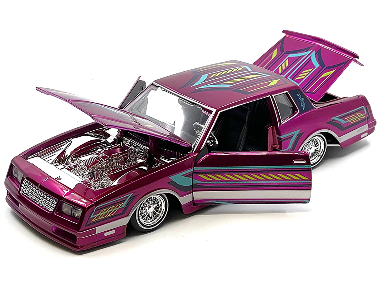 【大学生の特権】学生証で送料無料になる Lowrider SS Carlo Monte Chevrolet 1986 Pink with Metallic ミニカー