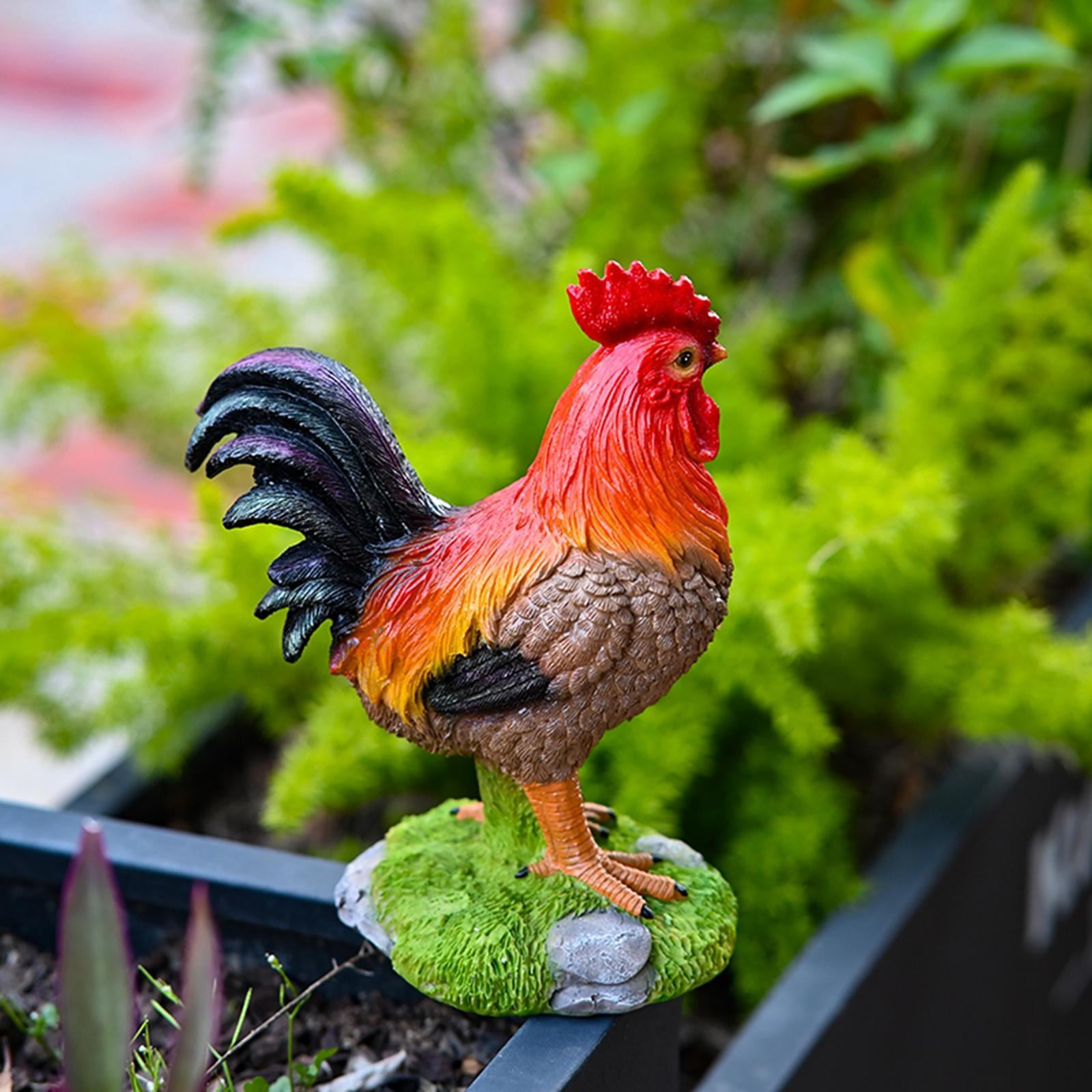 Bothyi Garden Statue Chicken Sculpture Animal Decoration Patio Outdoor Figurine