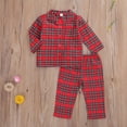 thumbnail image 4 of Fortune Pyjama à Carreaux pour Fille Garçon, Chemise à Col à Revers à Manches Longues + Pantalon Long Pyjama d'Automne, 4 of 9