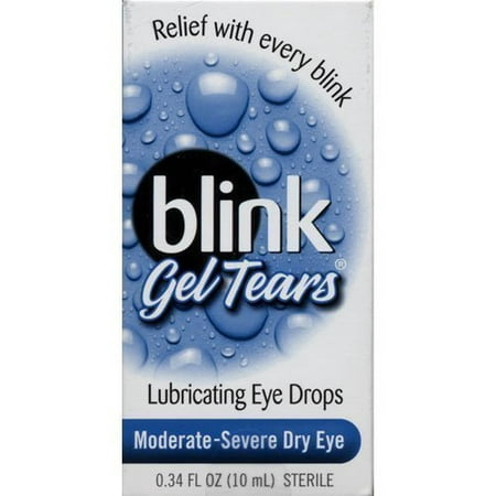 2 Pack Blink Gel Tears Lubricating Eye Drops Moderate-Severe Dry Eye 10 ML