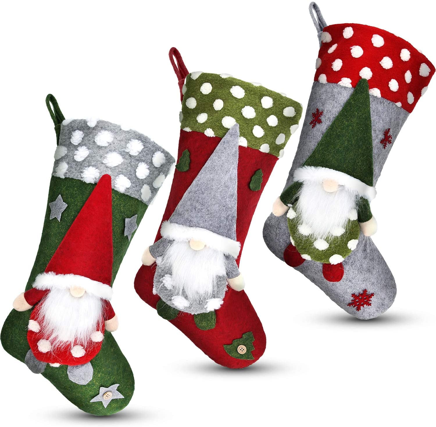 Bueautybox Gnome Christmas Stockings Swedish Santa Gnome Hanging ...
