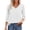 a-White615176, variant on Women's T-Shirt Solid Color V Neck Three Quarter Sleeve Top Lace Detail Design Relaxed Fit Stretch Tees For Office Casual Daily Wear Trendy Top