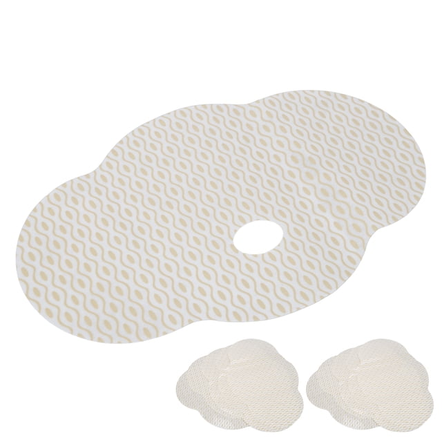 cinta para esculpir la barriga cinta profesional para reducir la celulitis en forma de abdomen para el hogar parche adhesivo grande blanco con patrón beige y orificio central, con dos pares de parches pequeños texturizados abajo; material ABS, paquete de 10 parches para levantar piel suelta, apretar el vientre y dar forma al ombligo; a menudo usado como soporte durante ejercicios ligeros en casa.