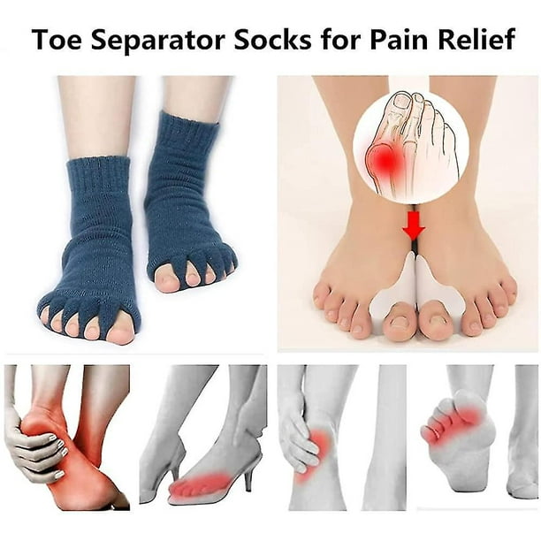 Toe Separator Socks by Stretch; Toe Spacer Foot Alignment Sock for Bun