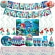 thumbnail image 2 of Kits de decoración de cumpleaños de La Sirenita de Disney, pancarta de fondo de feliz cumpleaños, vajilla, suministros de decoración para fiestas de niñas, regalos para niños, 2 of 5