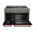 thumbnail image 4 of ZLINE 48 in. Professional Dual Fuel Range in DuraSnow Stainless Steel with Red Gloss Door (RAS-RG-48), 4 of 5