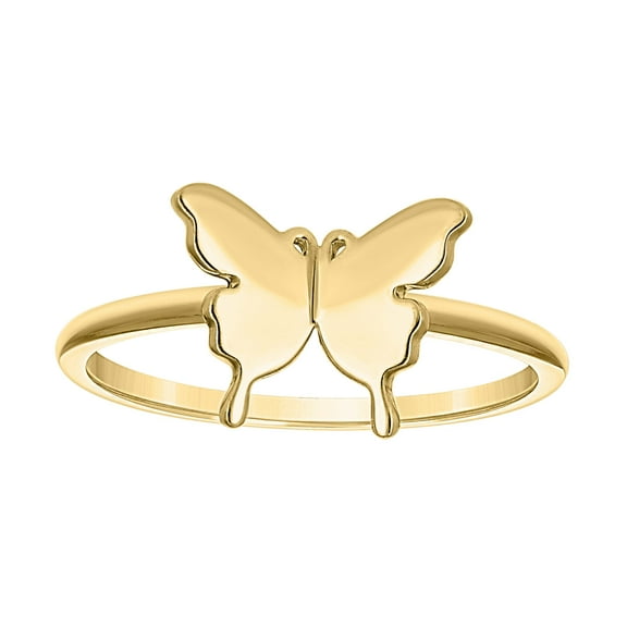 10k Yellow Gold Womens Butterfly Ring