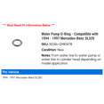 thumbnail image 2 of Water Pump O-Ring - Compatible with 1994 - 1997 Mercedes-Benz SL320 1995 1996, 2 of 2