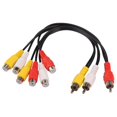 thumbnail image 5 of 2X 3 RCA Macho Una 6 RCA Hembra Divisor de Enchufe Audio TV DVD Adaptador de Video Cable AV, 5 of 5