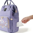 thumbnail image 6 of Sunveno Embroidered Backpack Diaper Bag Travel Backpack, Purple Deer, 6 of 9
