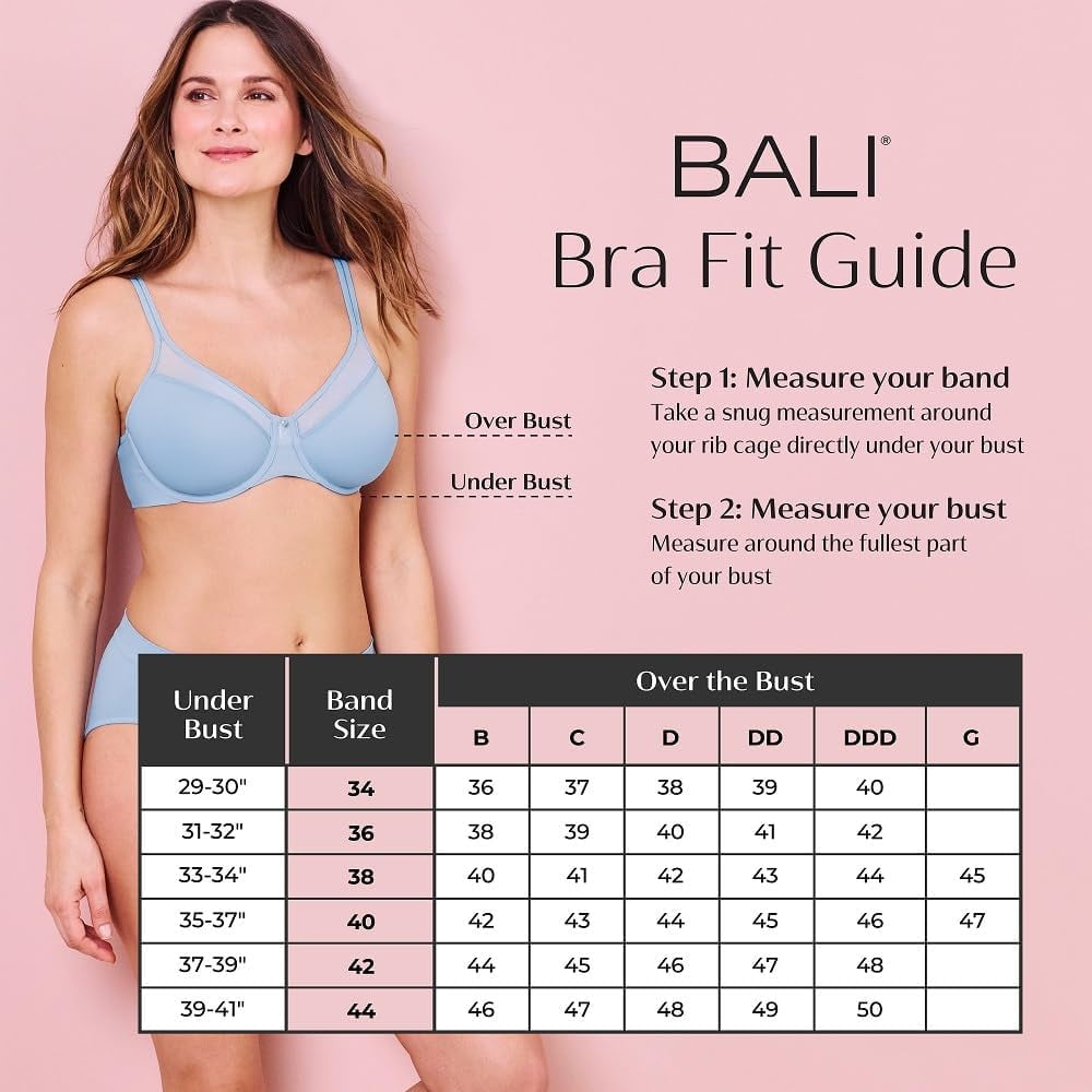 Bali Women`s Set of 6 Full-Cut-Fit Stretch Cotton Brief 8, Silken Pink Pack  of 6 